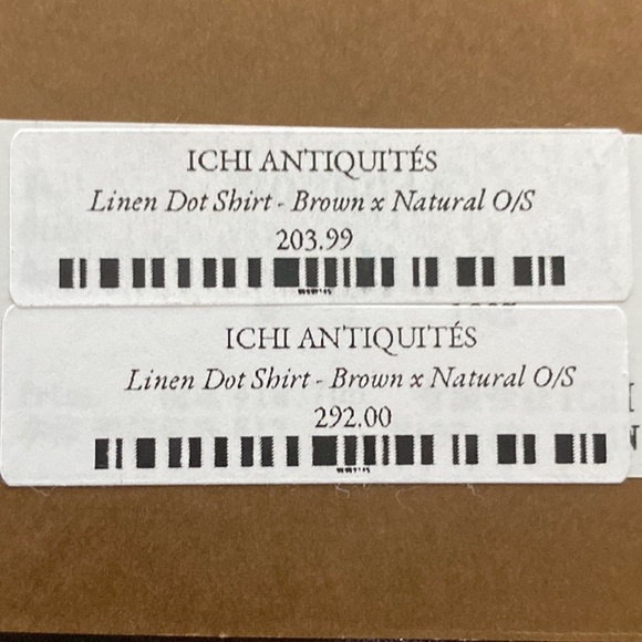 ICHI Antiquites Linen Dot Shirt - Brown x Natural - Picture 4 of 4
